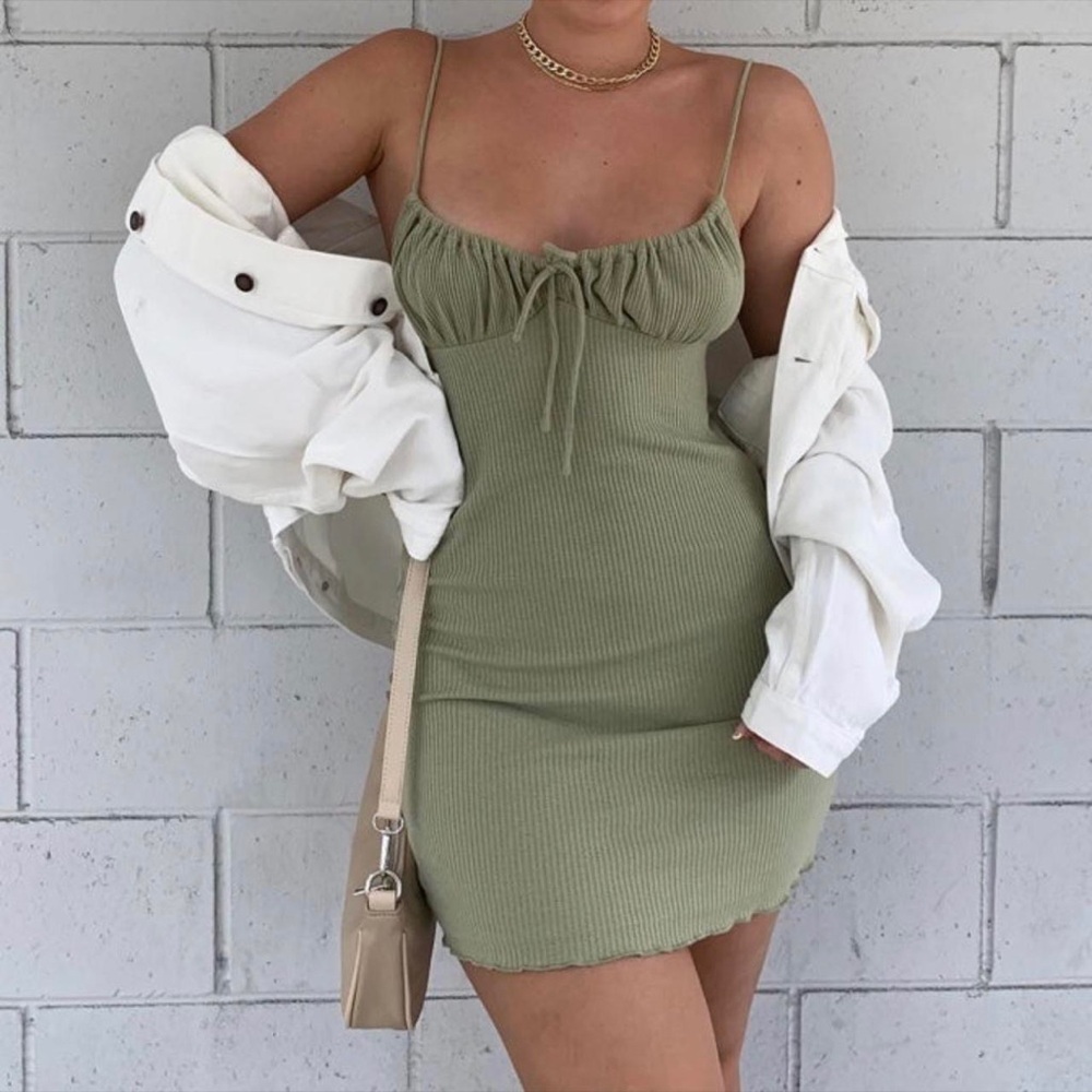 Princess Polly Slow Dancing Mini Dress - Sage